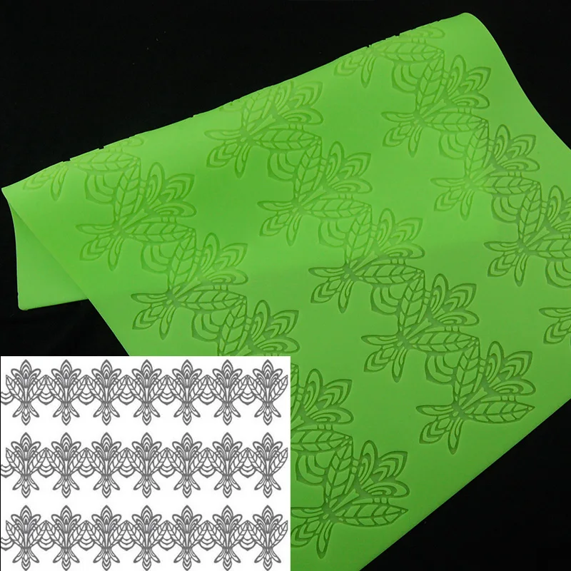 Силиконовый кружевной коврик для украшения тортов форма помадки силиконовая