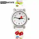 Часы для девочек PENGNATATE, модные детские часы с бабочками, 3D силиконовый ремешок, белый браслет, наручные часы, детские подарочные часы