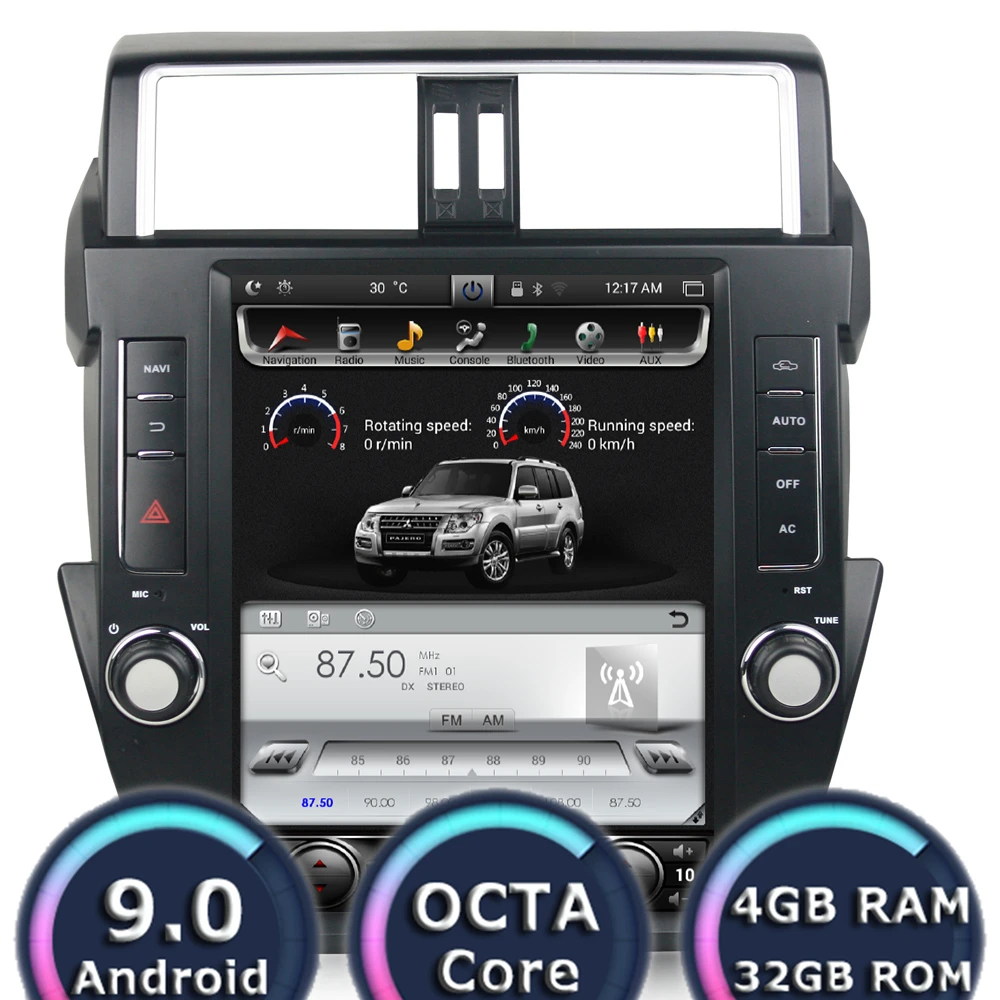 Roadlover Android 9 0 автомобильный Автомагнитола с вертикальным экраном для Toyota Prado 2015
