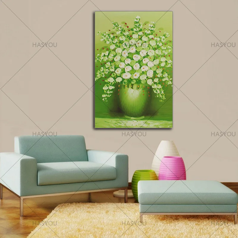 Large flower painting Handpainted Flower Abstract Oil Painting On Canvas Wall Art Pictures For Live Room office Home Decor | Дом и сад