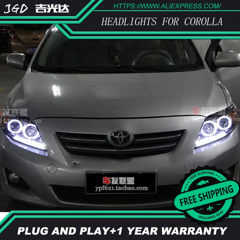 Фара для Toyota corolla фары 2007-2011 светодиодный фонарь DRL H7 ксеноновая лампа
