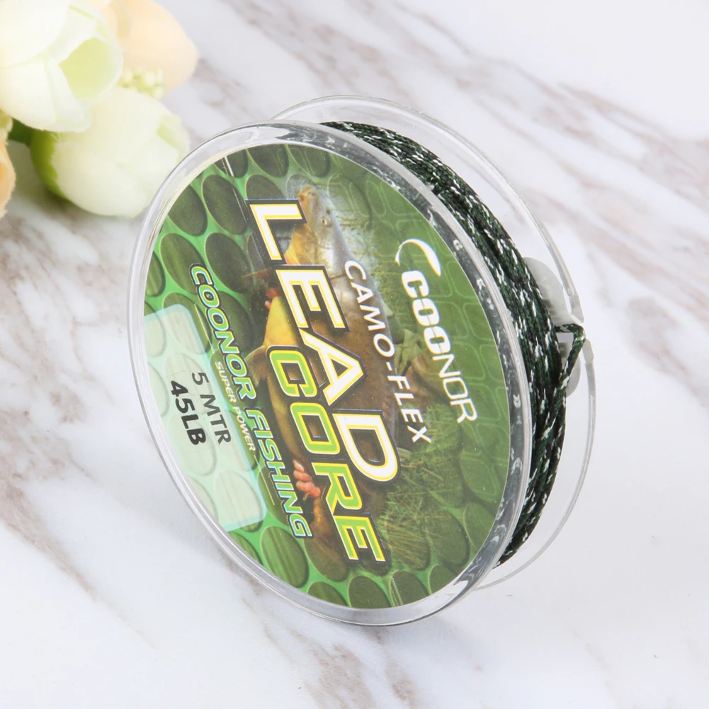 45lb 5 м лески Leadcore камуфляж КАРП плетенка волос установок привести ядро рыболовное