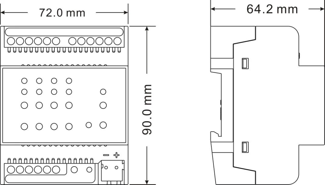 Китайский производитель GVS K-bus OEM KNX/EIB Занавес привод 4 канала глухая затвор 4-складной затвор привод в умном доме