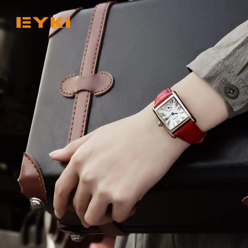 Женские винтажные наручные часы EYKI повседневные модные кварцевые в стиле ретро