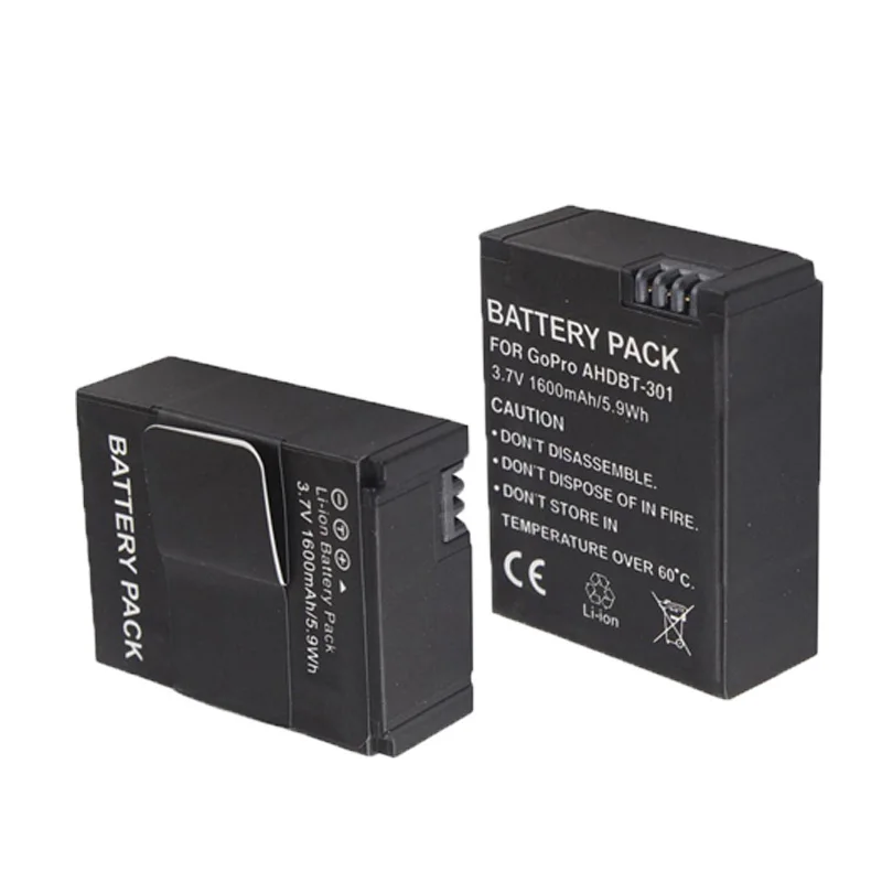 2battery Аксессуары для камеры Go Pro hero 3 3+ gopro3 gopro 3 hero 3 батарейки для Gopro hero 3 3+ Black Edition белый и Серебряный Аккумулятор HD камера аксессуары - Цвет: 2battery