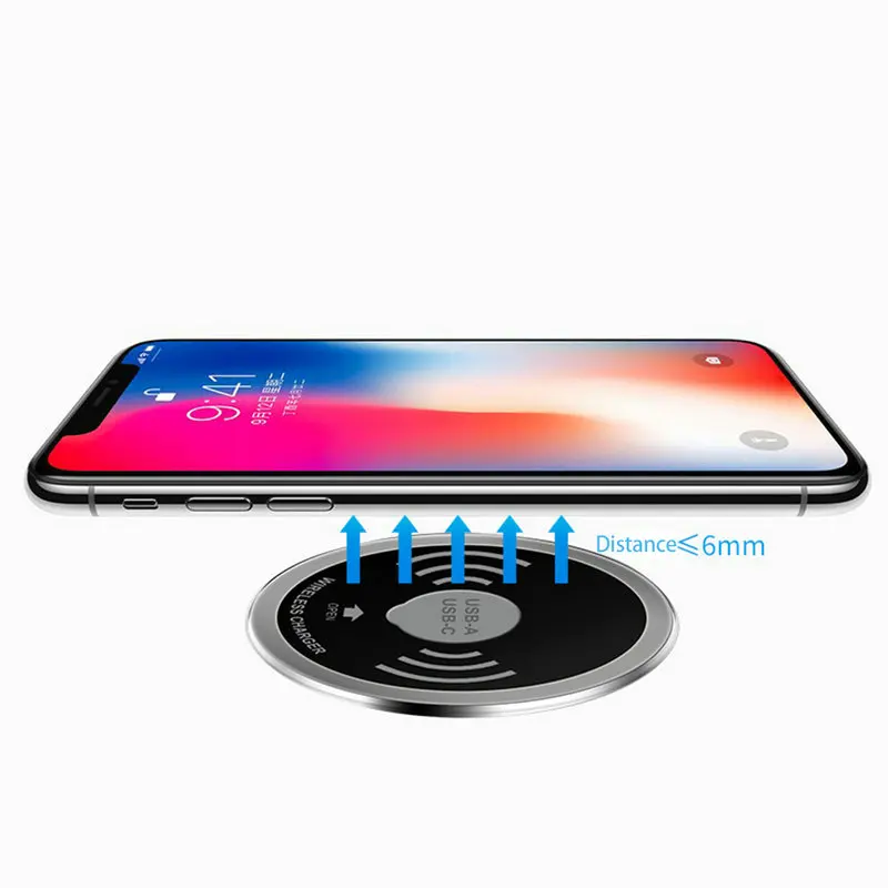 Беспроводное настольное зарядное устройство 3A type C 2.4A USB выход для samsung S9 S8 iPhone X