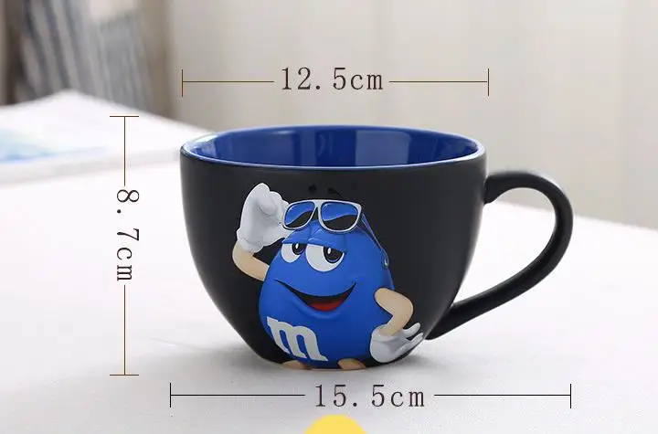 M& M кофейная кружка для завтрака, чайные чашки и кружки с ложкой, керамическая посуда для напитков