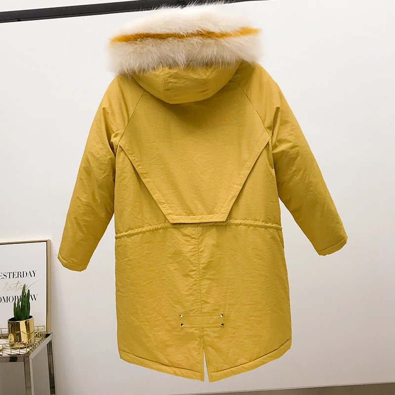 Fitaylor зимняя теплая хлопковая стеганая длинная Парка женская куртка с капюшоном