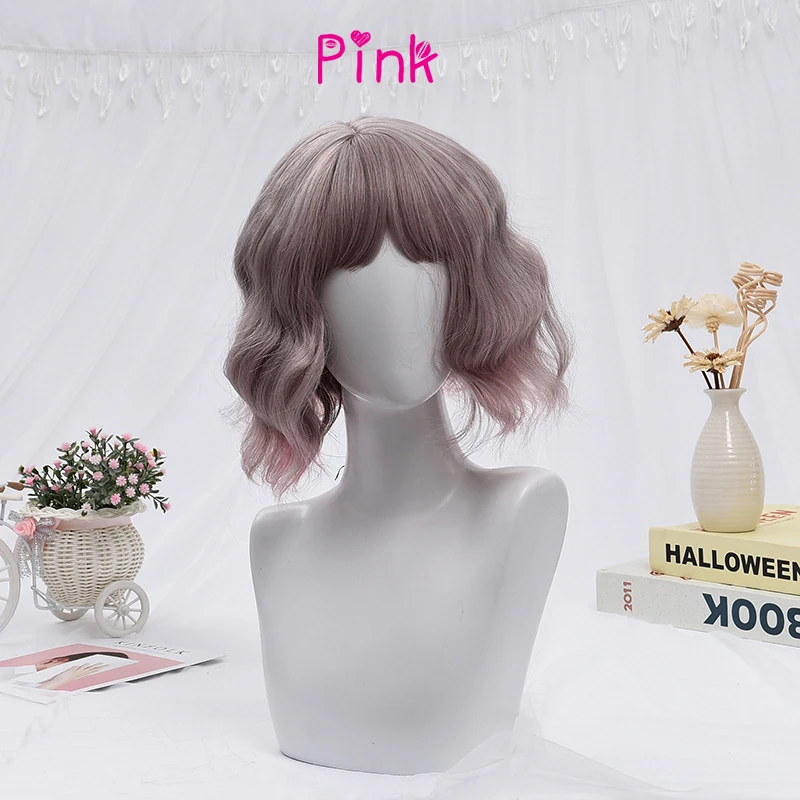 Красивые короткие вьющиеся женские волосы парик для косплея синтетический
