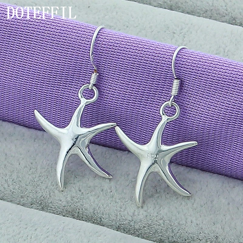 Женские серьги подвески DOTEFFIL из серебра 925 пробы с морскими звездами|drop earrings|earrings