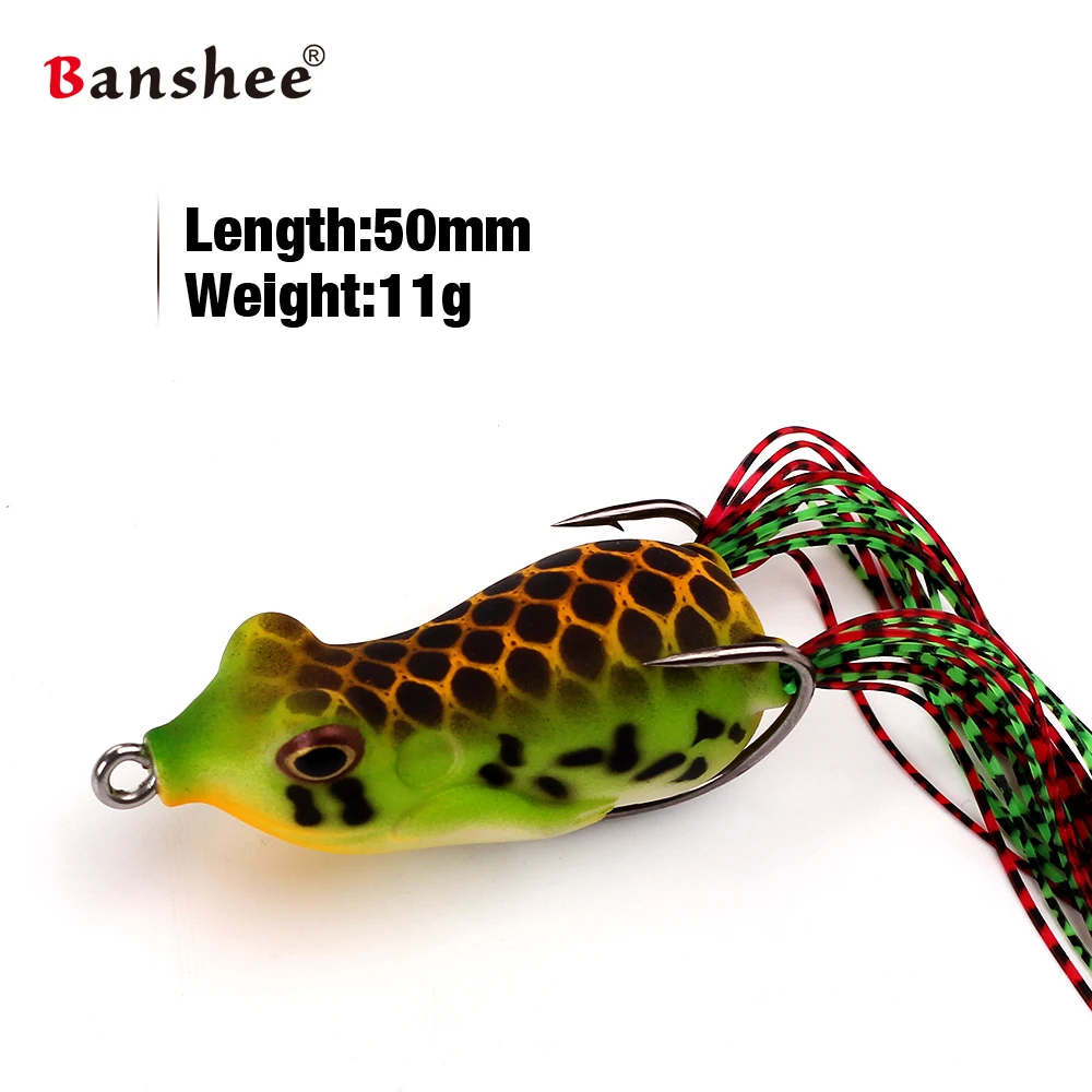 Banshee 11 г 50 мм Высококачественная мягкая лягушка со змеиной головой/басом Topwater Ray