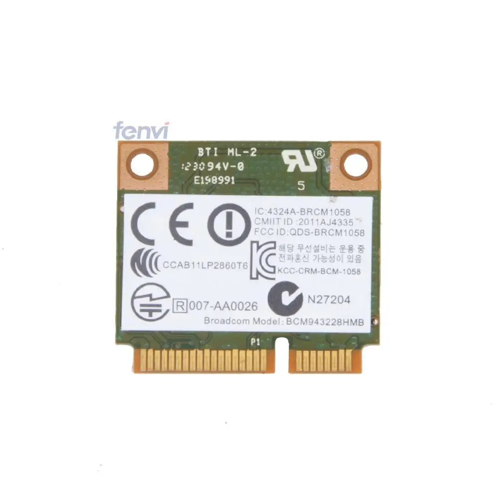 Dual Band Broadcom BCM943228HMB 802.11b/g/n Mini pci-e Wi-Fi Карта 2.4 ГГц 5 Wireless-N wi-fi Bluetooth Адаптер Для hp