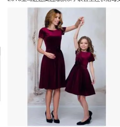 Для мамы и дочки элегантное платье принцессы Одежда для всей семьи Вельветовое