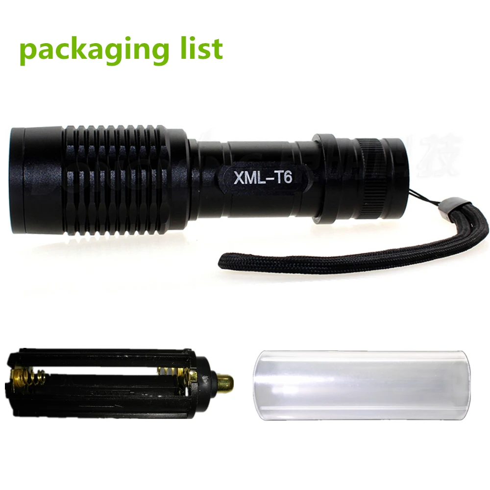 5PCS Best sell 4.2V Zoomable 5000 lumen flashlight lantern Cree XML-T6 LED Tactical Flashlight Torch use 18650 /AAAA battery | Освещение
