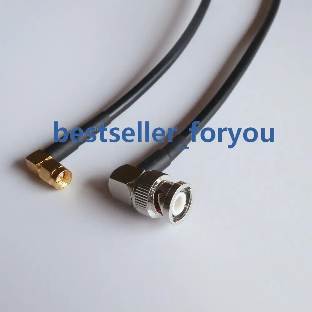 BNC штекер 90 градусов к SMA штекеру прямой угол обжимной джемпер pigtail RF RG58 кабель 20