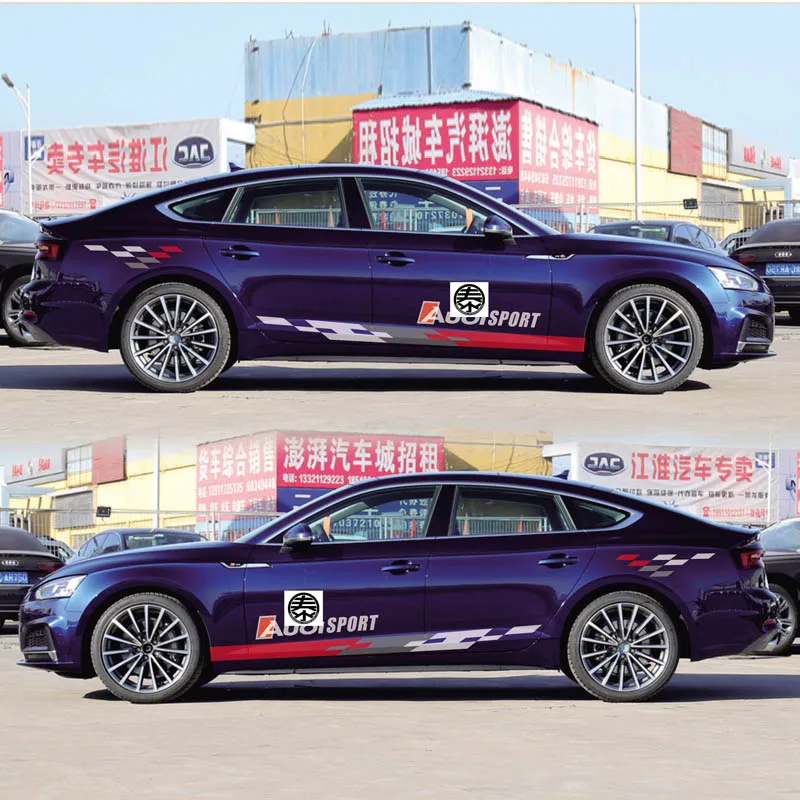 TAIYAO автомобильный стильный спортивный автомобильный стикер для Audi A5 S5 RS5 автомобильные аксессуары и наклейки авто стикер - Название цвета: Blue car