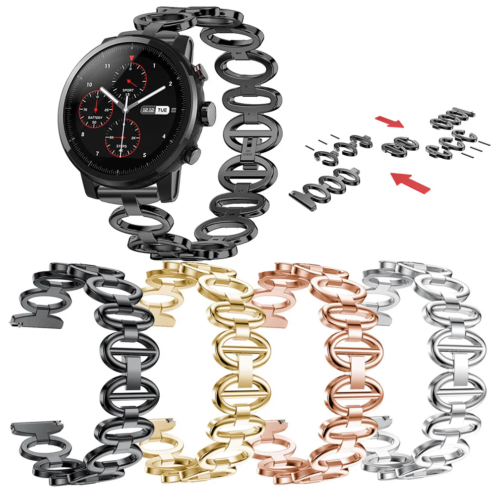 Браслет из нержавеющей стали с цепочкой Смарт часы ремешок для Huami Amazfit 2S