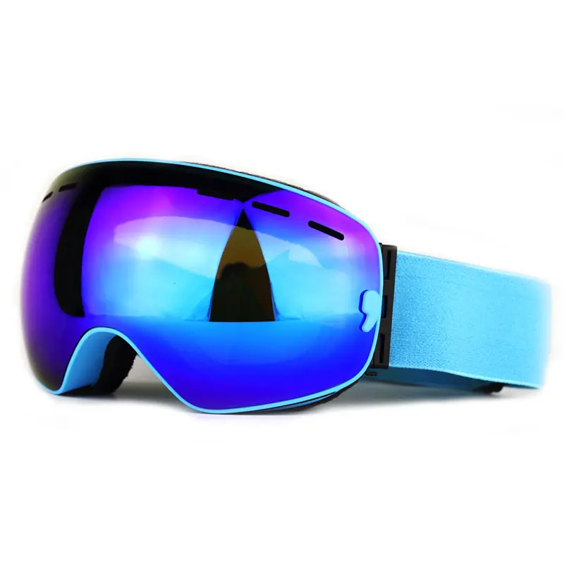 Blue UV400 противотуманные двухслойные лыжные очки большие линзы маска для катания на лыжах очки снежные очки для сноуборда зеркальные очки с покрытием для мужчин - Цвет: Blue