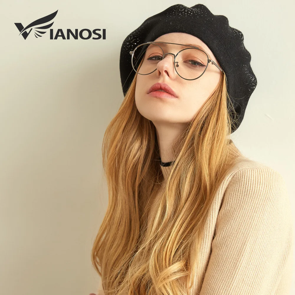 VIANOSI, шерстяной берет, женские зимние шапки для женщин, плоская шапка, вязаные кашемировые шапки, женские береты, шапка для женщин - Цвет: Черный