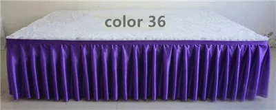 36 violet Ледяной шелк шифон белый цвет свадебный стол юбка Вечерние Банкетный сценический стол юбка скатерть декоративная - Цвет: 36 violet