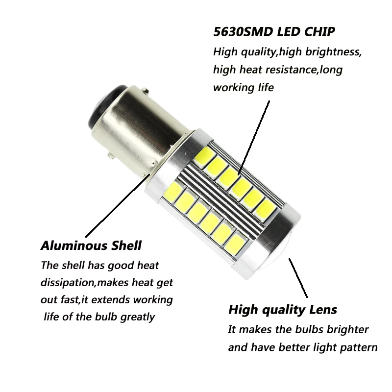 1 шт. 1157 P21/5 Вт BAY15D 33SMD 5630 автомобилей светодио дный стоп сигнальные лампы для passat b6