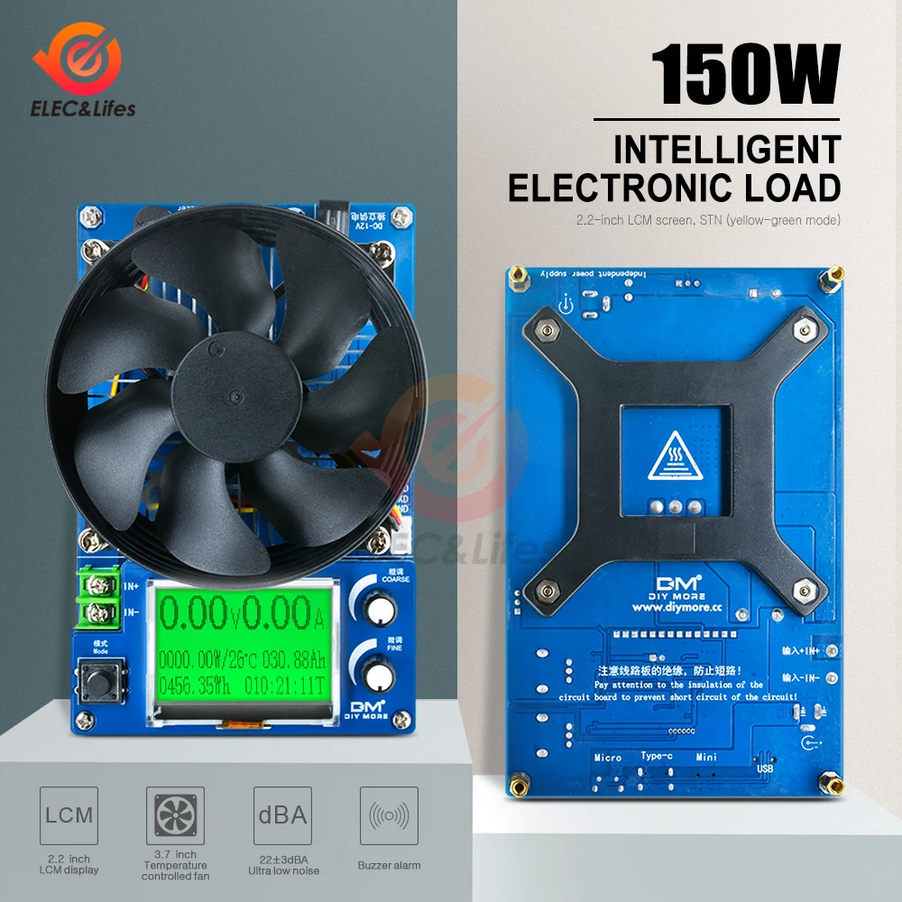 150W 10A цифровой вольтметр постоянного тока электронная нагрузка автомобиля 12V свинцово-кислотная литий разрядки Батарея Ёмкость метр тестер