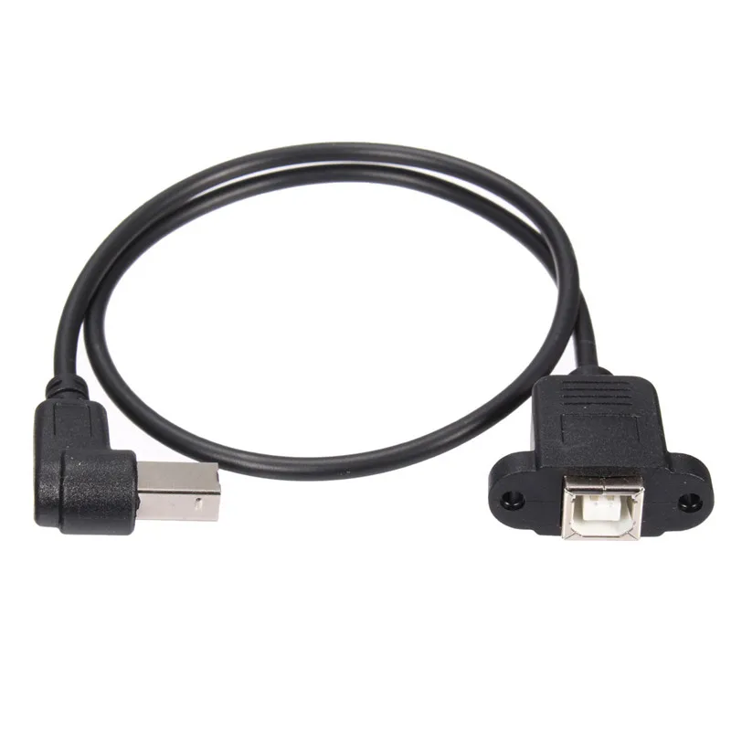 50 см USB 2 0 локоть B папа к женскому кабелю Тип провод розетка Принтер Панель