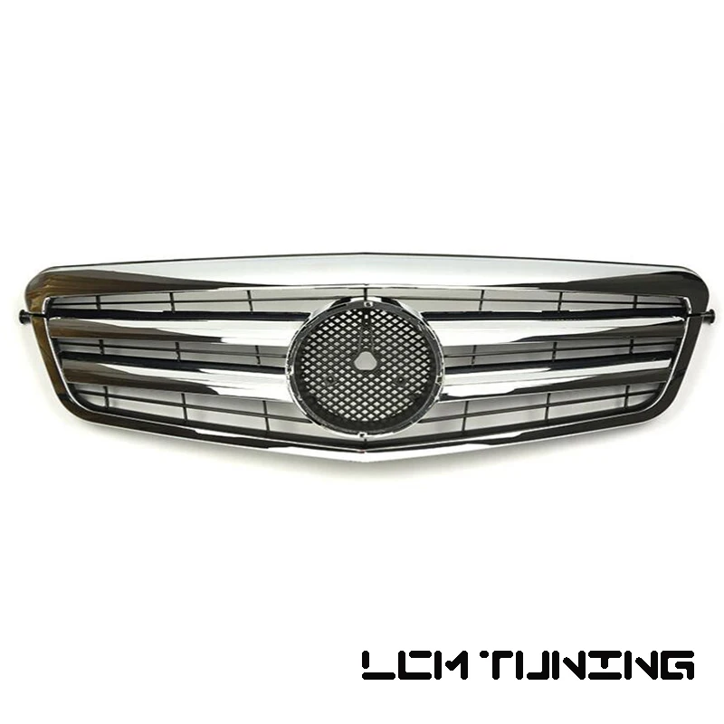Для Mercedes для Benz E-class W212 2009 2010 2011 2012 2013 с эмблемой глянцевый черный/плоский черный/серебристый/Хромированная передняя гоночная решетка