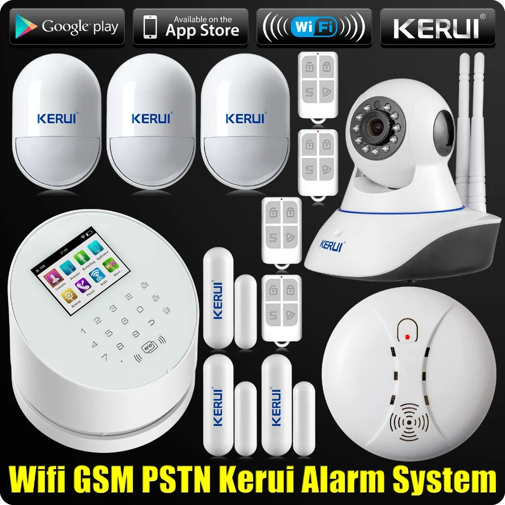 Kerui W2 сигнализации WI FI/GSM/PSTN Системы touch Дисплей iso Adroid приложение Дистанционное