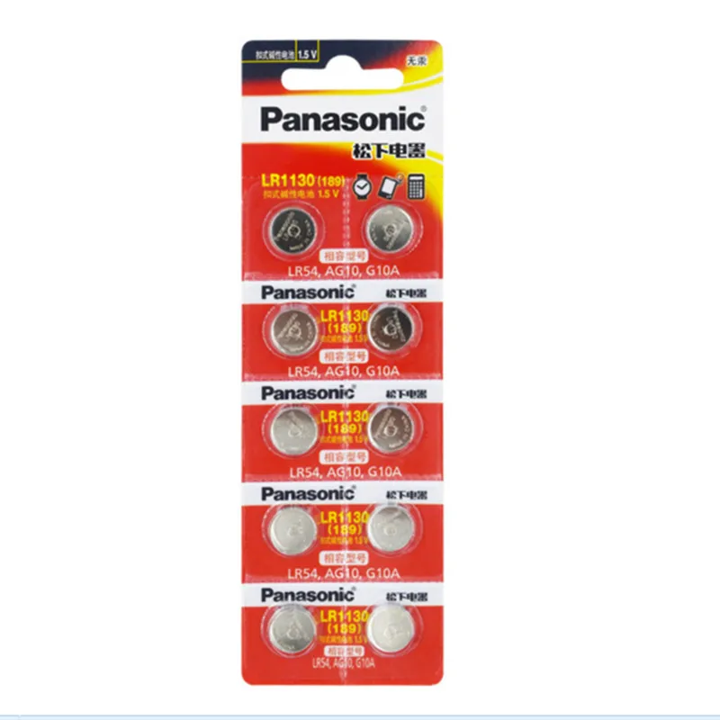 10 шт. Подлинная PANASONIC LR54 189 AG10 L1131 SR1130 G10 V10GA 389 Щелочная Кнопка батарея для монет