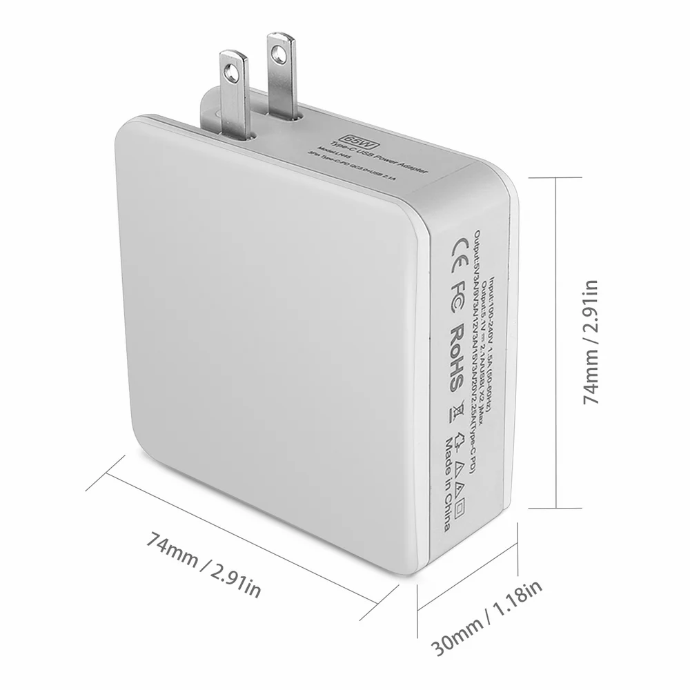 Portefeuille Универсальное зарядное устройство 65 Вт USB PD питание для дома настенное