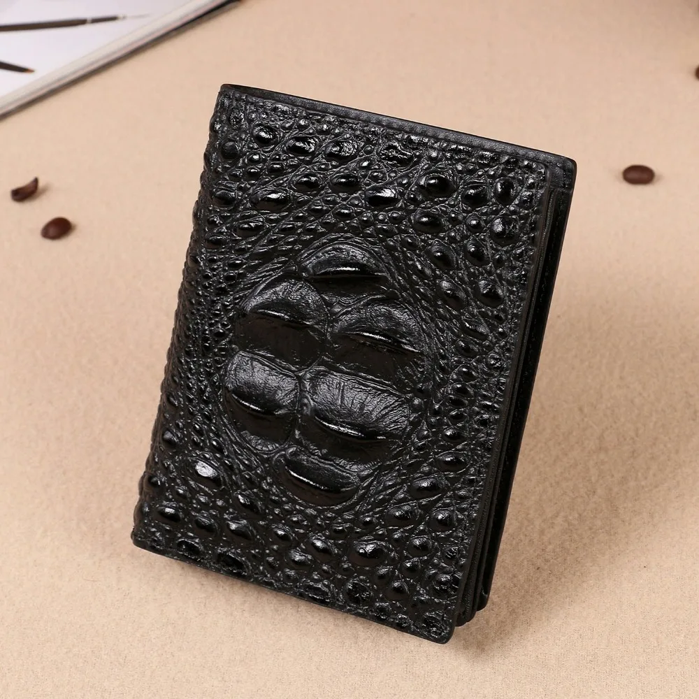 Мужской бумажник из крокодиловой кожи мужской кошелек в британском стиле с