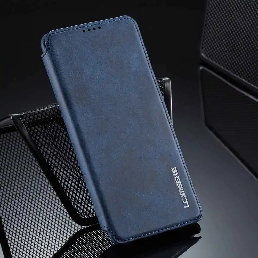 Синий Кожаный флип-чехол на магните для samsung Galaxy S10 5G S10E S8 S9 плюс S7 край A20 A30 A40 A50 A70 держатель для карт бумажник чехол Крышка - Цвет: Синий