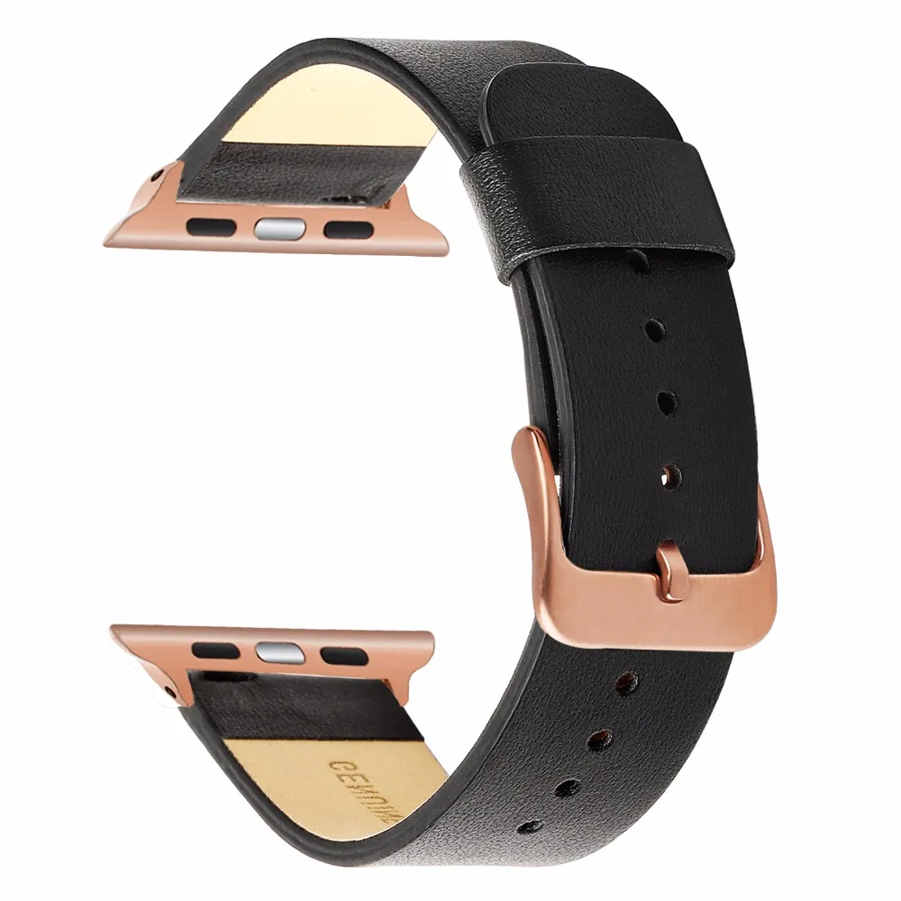 Ремешок из натуральной воловьей кожи для часов iWatch Apple Watch 38 мм 40 мм 42 мм 44 мм серии 5 4 3 2 1 ремешок стальной застежка ремешок браслет
