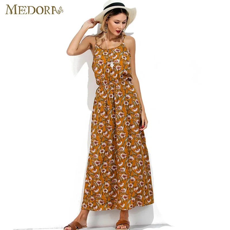 Пляжное платье женские 2017 Новая мода с цветочным принтом спагетти спинки
