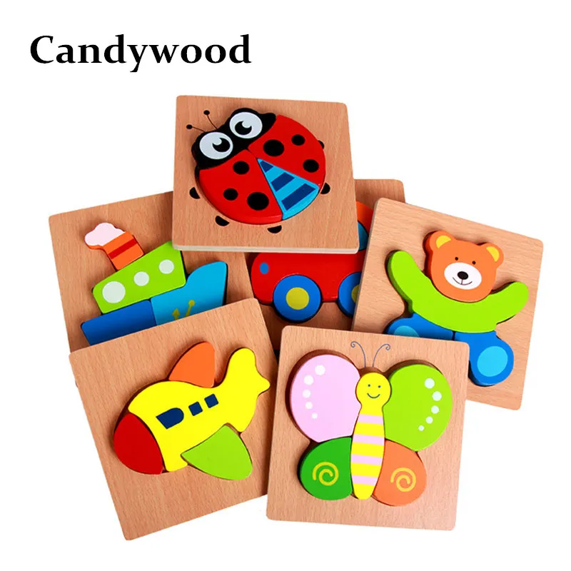 Деревянные 3D Пазлы Candywood пазлы из бука высокого качества для детей Обучающие