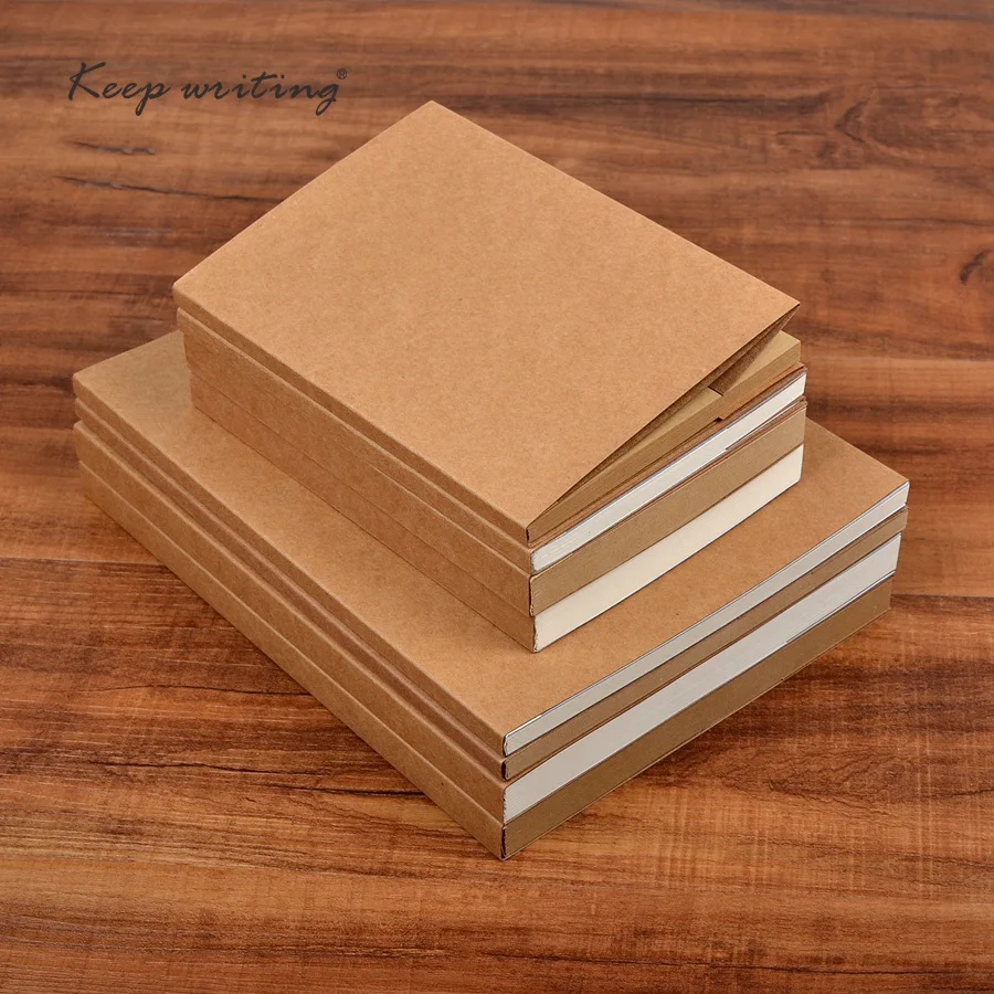 

B5 B6 Kraft cover Notebook Blank pages plain paper 120 or 60 sheets can choose Journal school stationery 100gsm Kraft paper