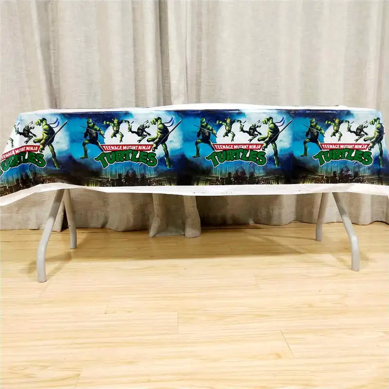 tablecloth 1pcs Подростковые мутанты Черепашки Ниндзя вечерние принадлежности Kis одноразовая посуда скатерть тарелки чашки, ребенок, душ украшения для вечеринок - Цвет: tablecloth 1pcs