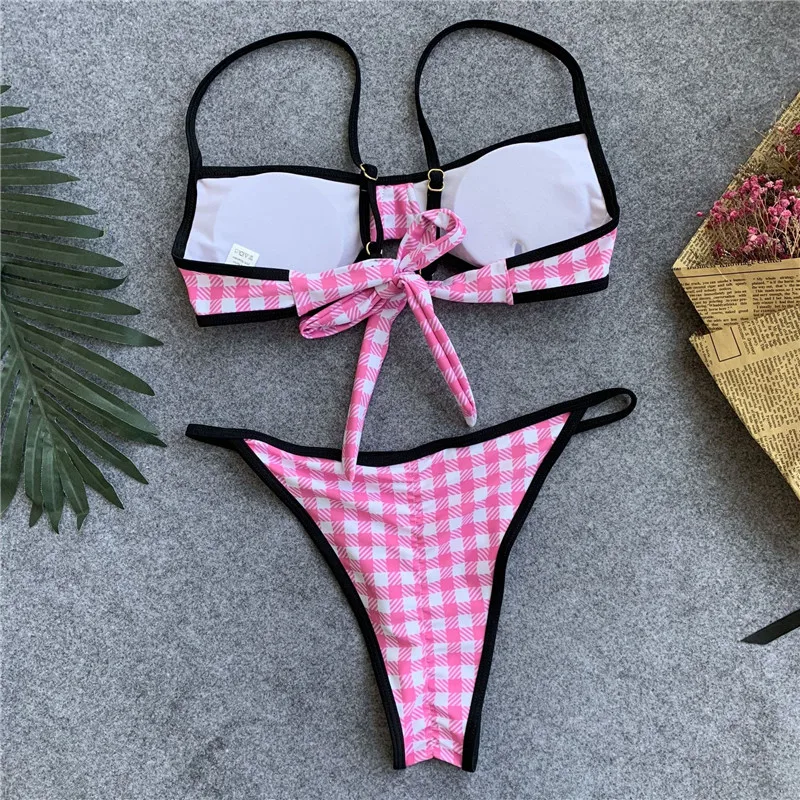 В X бинты Бикини 2019 плед sexy push up Купальник женский купальный костюм для женщин