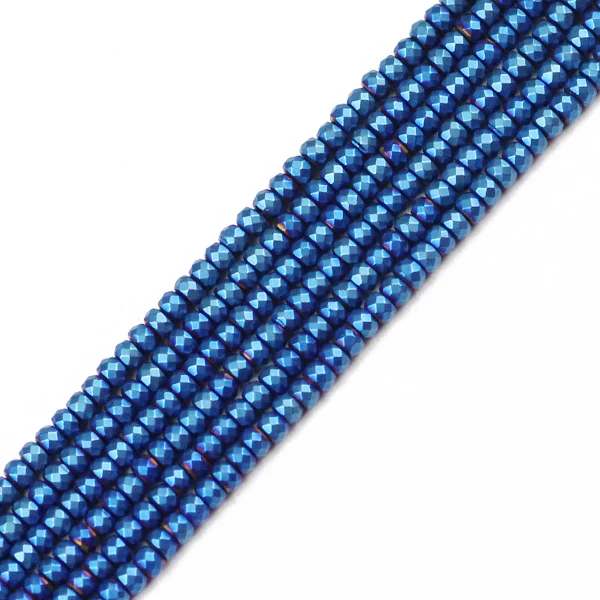 Sapphire blue JHNBY матовые плоские круглые черные гематиты 3 мм 200 шт натуральный камень руды 7 цветов свободные бусины ювелирные изделия браслет Изготовление DIY аксессуары - Цвет: Sapphire blue