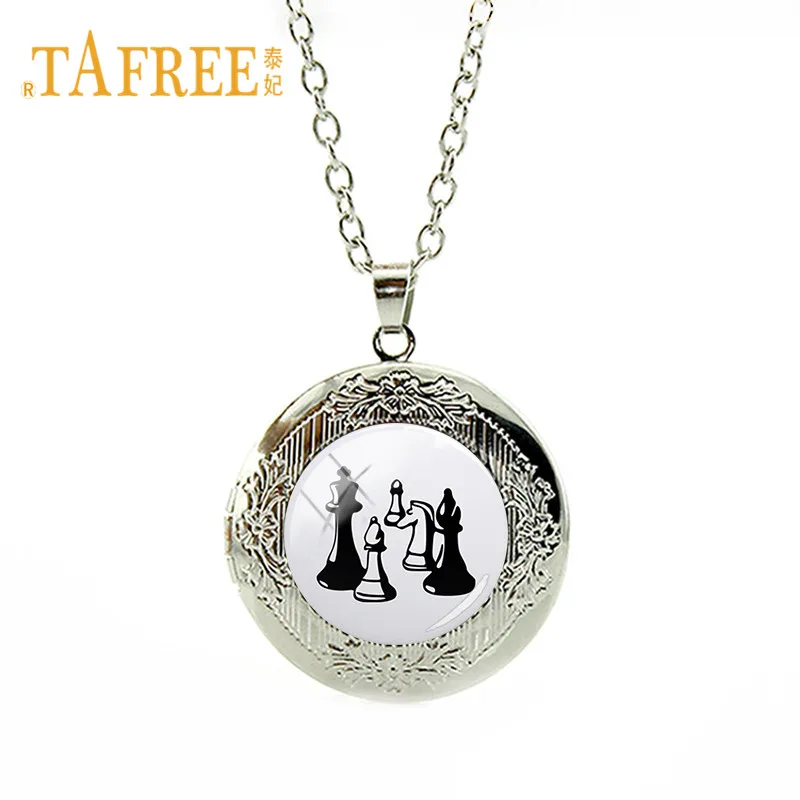 TAFREE винтажное массивное ожерелье Chessman стеклянные драгоценные камни купол