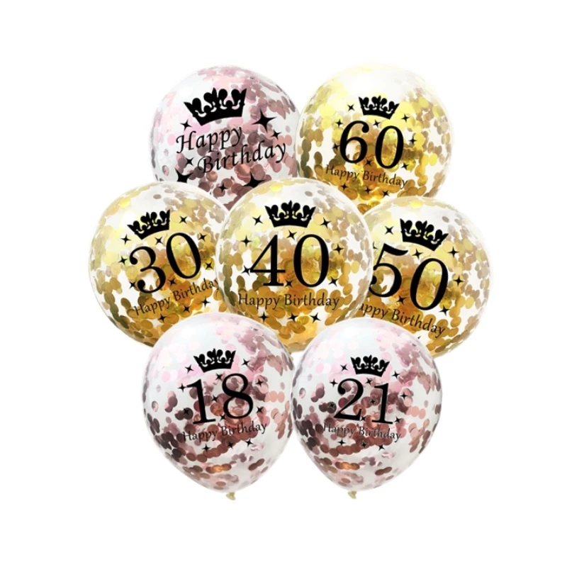 

5 шт., надувные латексные шары с конфетти, 12 дюймов