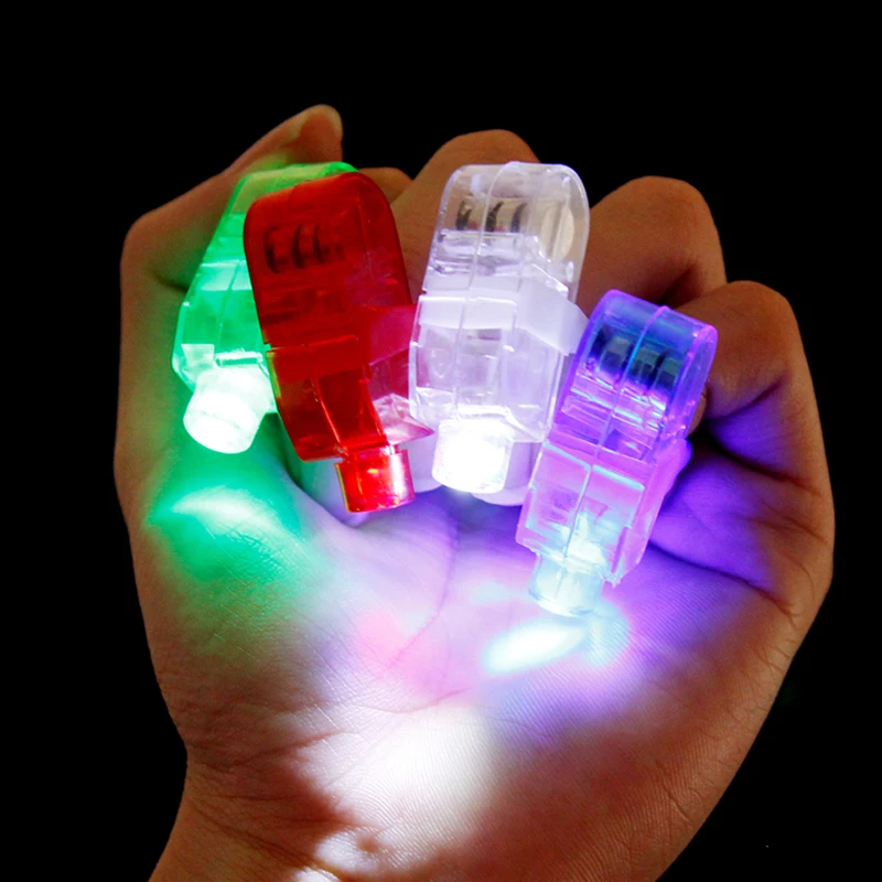 1 шт. Забавный палец кольцо лампа лазерный свет цветной LED вверх игрушка
