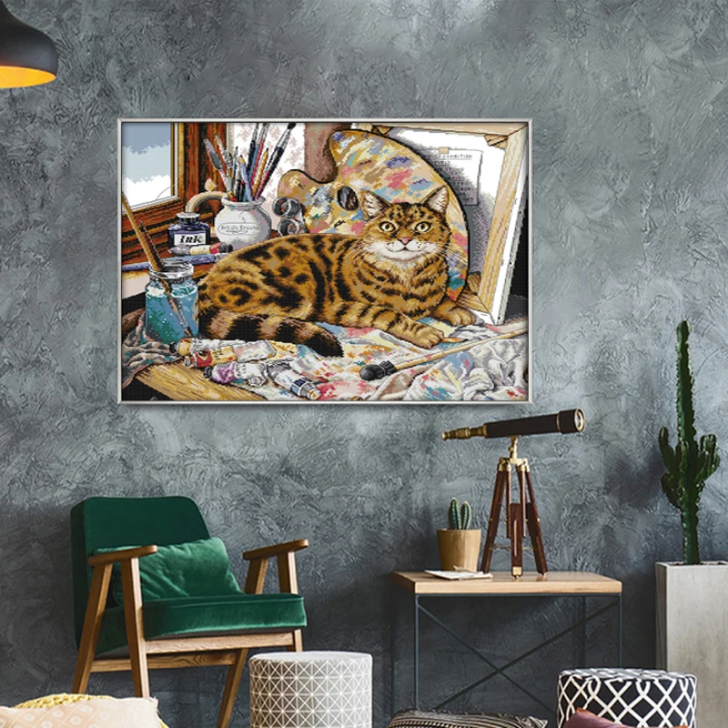 DIY Diamond Painting Cross Stitch Kits Square Cat Embroidery 5D Mosaic Home Decor Needlework Pasted Art Animal | Дом и сад