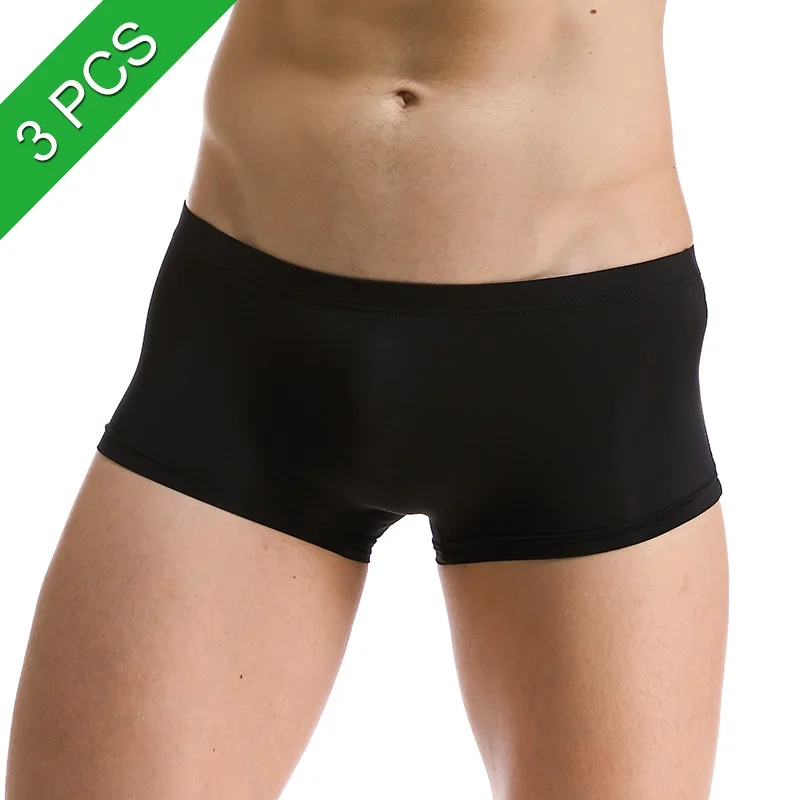 Silk Boxer Underwear Нижнее белье для мужчин, фирменные Прозрачные Боксеры из эластана, шелковые, Sous Vete, для мужчин, t Homme, слипы, сексуальные, горячие, мужские с низкой посадкой, нижнее белье - Цвет: Silk Boxer Underwear
