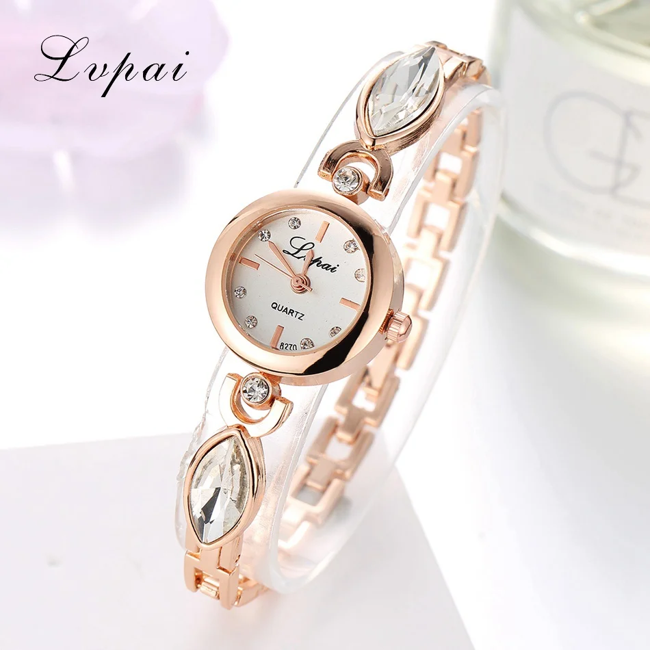 Новое Поступление Lvpai Люксовый Бренд Женщины Часы Браслет Платье Lady Gold Горный