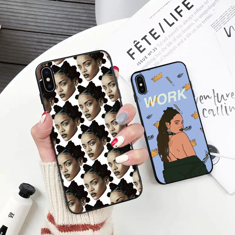 Rihanna милые обои фотографии роскошный силиконовый чехол для iPhone 5 5S 6 6S Plus 7 8 11 Pro X XS