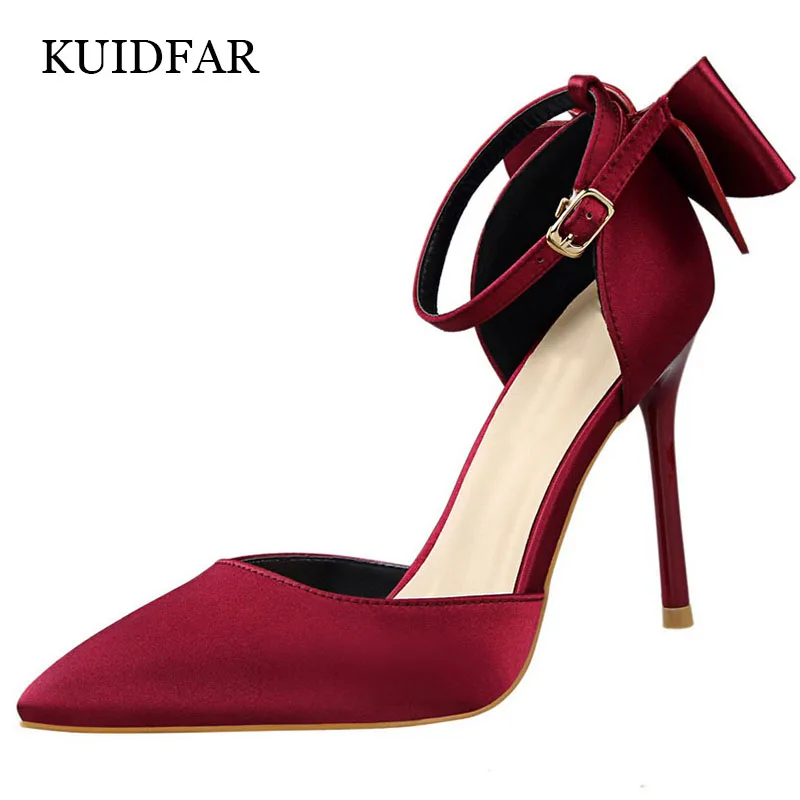 Туфли лодочки женские на высоком каблуке 10 см Свадебная обувь для вечеринки туфли с бантом летние сандалии