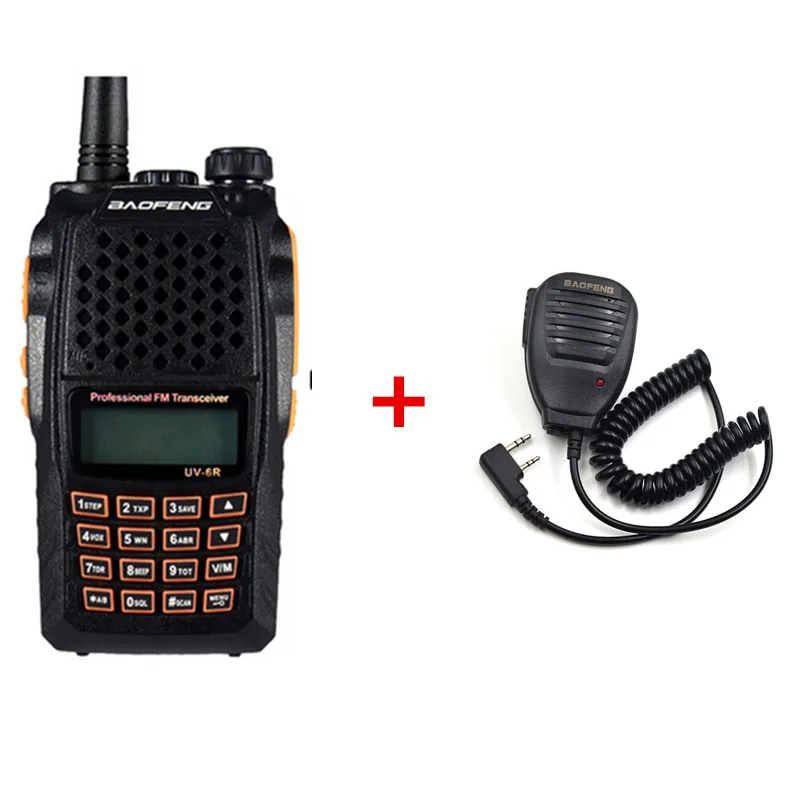 Baofeng UV-6R рация 7 Вт Двухдиапазонная двухсторонняя радио Pofung UV6R HF трансивер telsiz UV 6R Ham cb радиостанция pmr - Цвет: Add Mic
