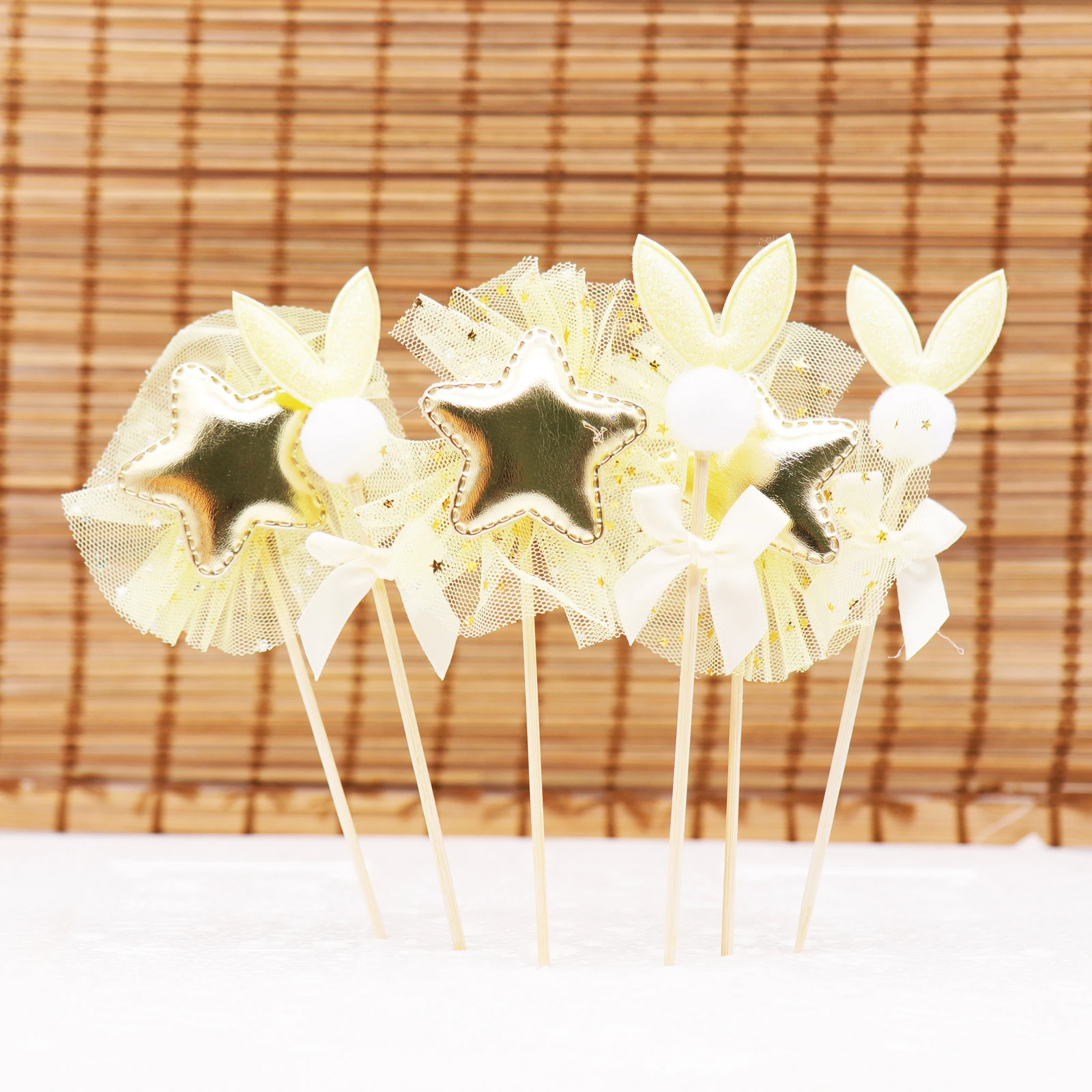 6pcs/set Star Rabbit Cupcake Cake Topper Flag Picks Decoration For Birthday Baby Shower Wedding Party Supply | Дом и сад
